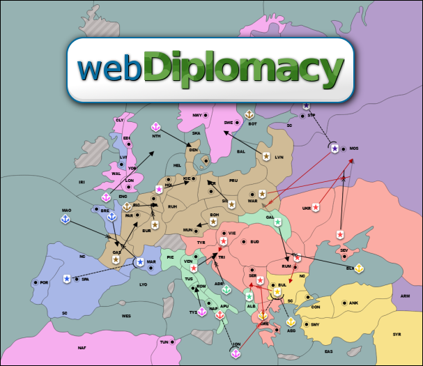 A webDiplomacy map The map